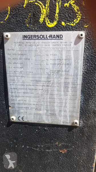 Stavebný stroj Ingersoll rand P70WN COMPRESSOR...