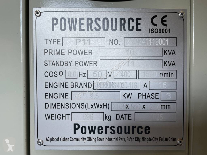 Stavebný stroj Perkins 403D-11G - 11 kVA...