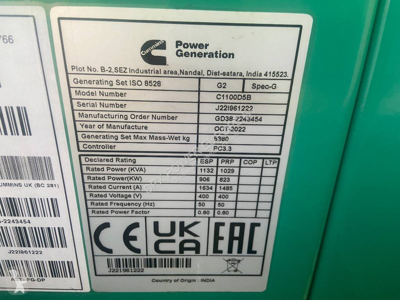 Materiaal voor de bouw Cummins C1100D5B - 1.100...
