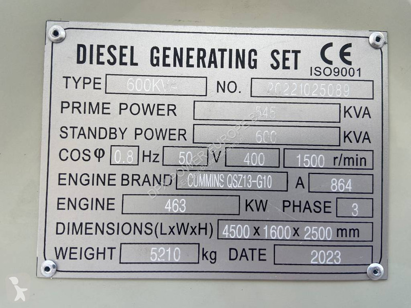 Materiaal voor de bouw Cummins QSZ13-G10 - 600...