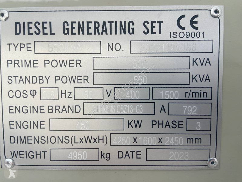Materiaal voor de bouw Cummins QSZ13-G13 - 550...