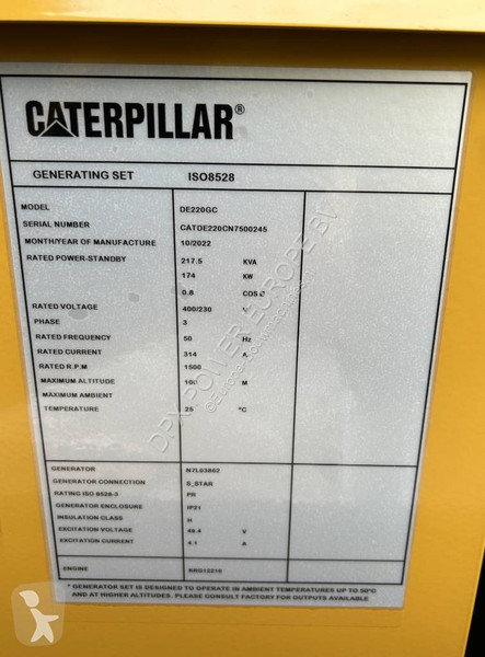 Material de obra Caterpillar DE220GC - 220 kVA...