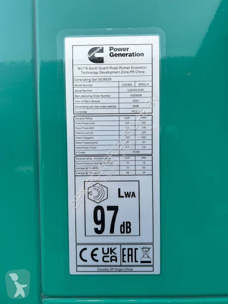 Material de obra Cummins C400D5 - 400 kVA...