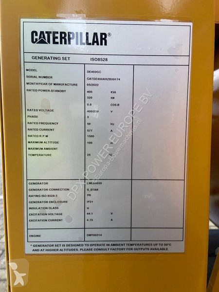 آلة لمواقع البناء Caterpillar DE400GC - 400 kVA...