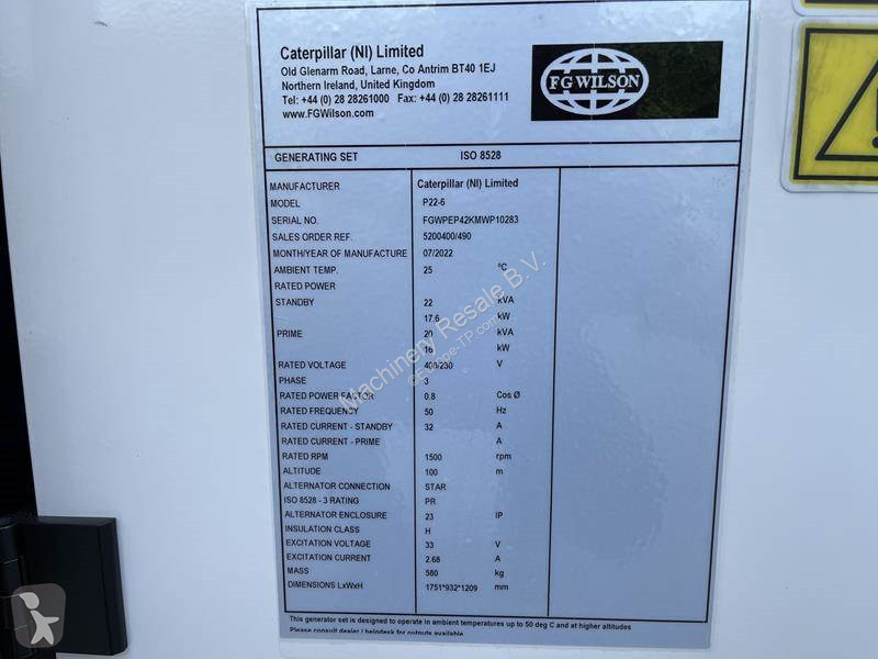 Materiaal voor de bouw FG Wilson P 22 - 6