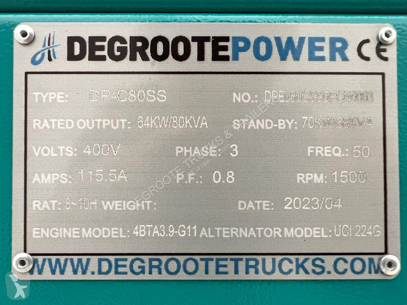 Stavebný stroj  DP-C80SS 80KVA