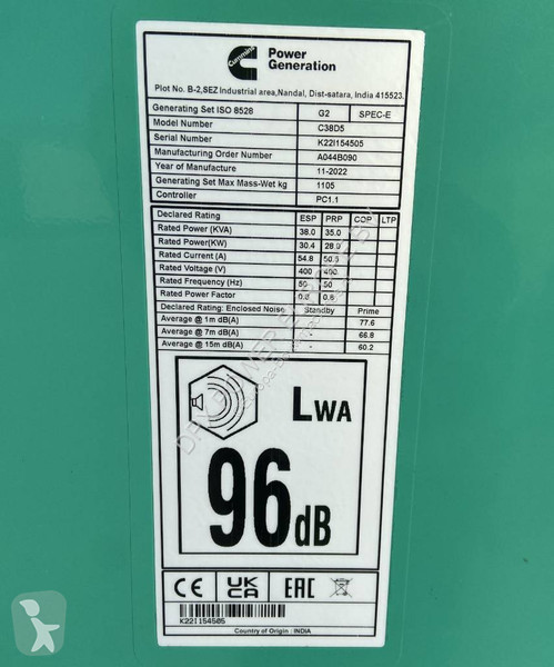 Materiaal voor de bouw Cummins C38D5 - 38 kVA...