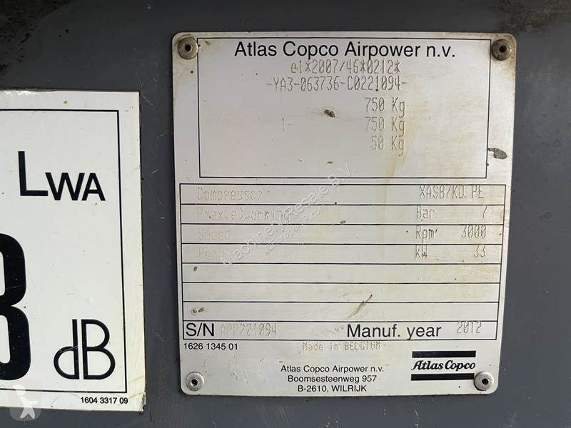 Stavební vybavení Atlas Copco XAS 87 KD
