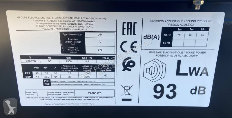 Materiaal voor de bouw SDMO J44K - 44 kVA...