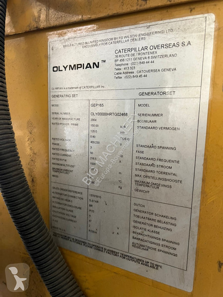 Materiaal voor de bouw Olympian GEP165 150kVA...