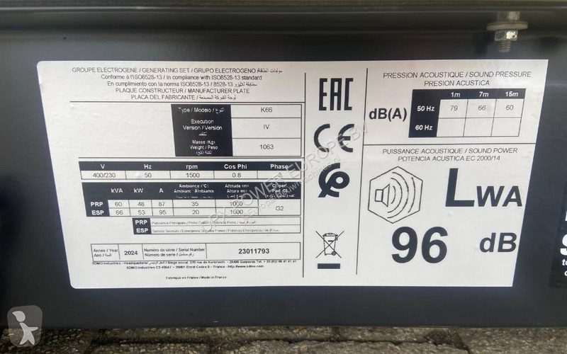 Materiaal voor de bouw SDMO K66 - 66 kVA...