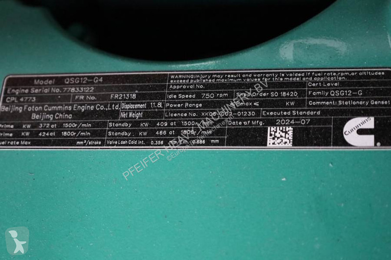 Materiaal voor de bouw Cummins C450D5Q...