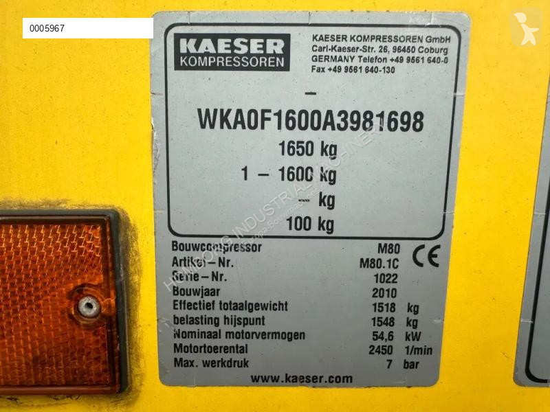 Entreprenørmaskiner Kaeser M80 Kubota 8.1 m3 /...
