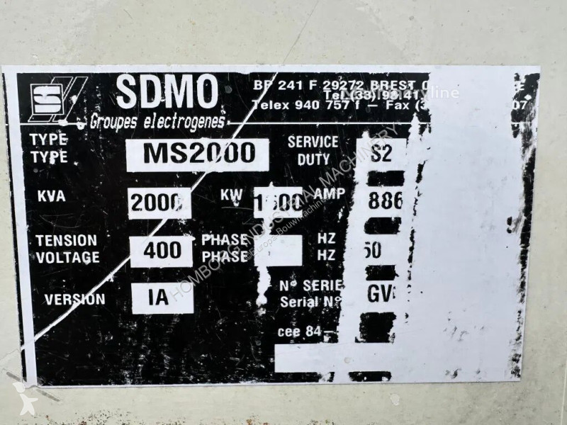 Entreprenørmaskiner SDMO MS2000 MTU Leroy Somer...