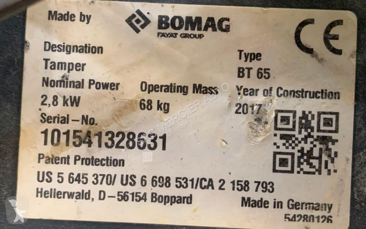 Materiaal voor de bouw Bomag piloneuse essence