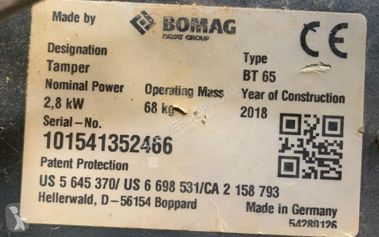 Materiaal voor de bouw Bomag piloneuse essence