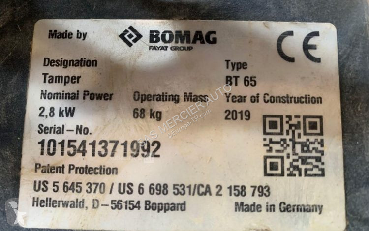 Materiaal voor de bouw Bomag piloneuse essence