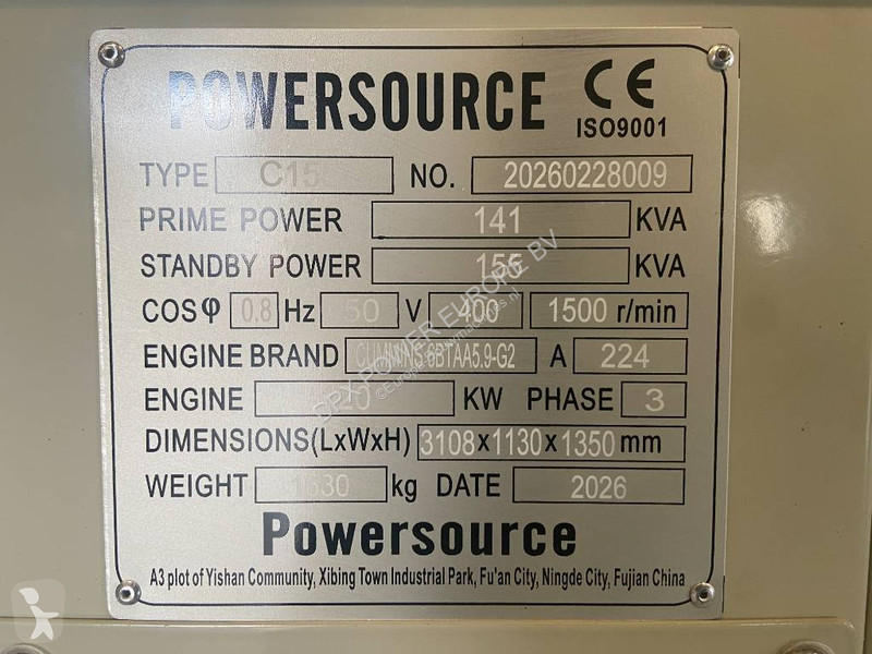 Stavebný stroj Cummins 6BTAA5.9-G2 - 155 kVA...