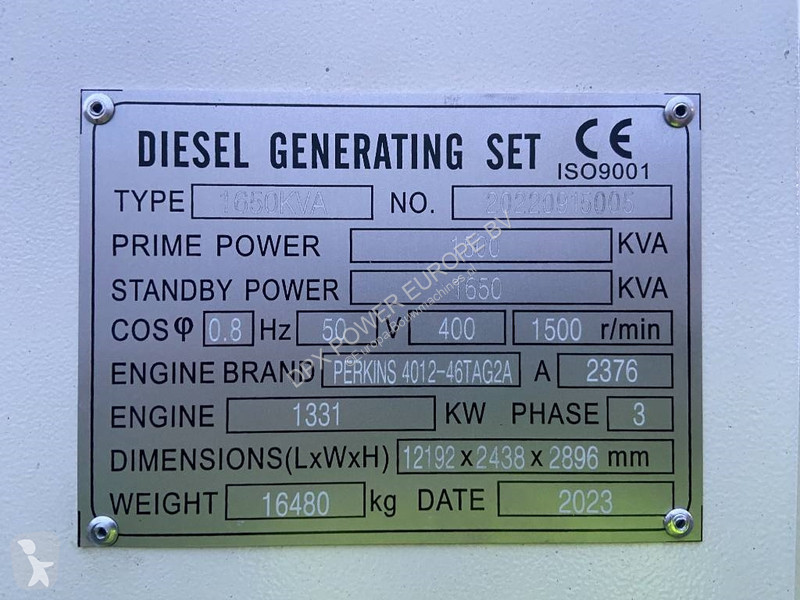 Stavebný stroj Perkins 4012-46TAG2A - 1.650 kVA...
