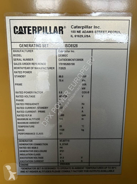 Stavebný stroj Caterpillar DE88GC - 88 kVA...