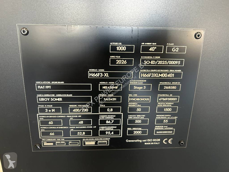 Stavebný stroj Iveco NEF45SM1A - 66 kVA Genset...