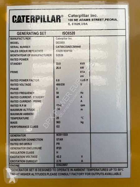 Matériel de chantier Caterpillar DE33E0 - 33...