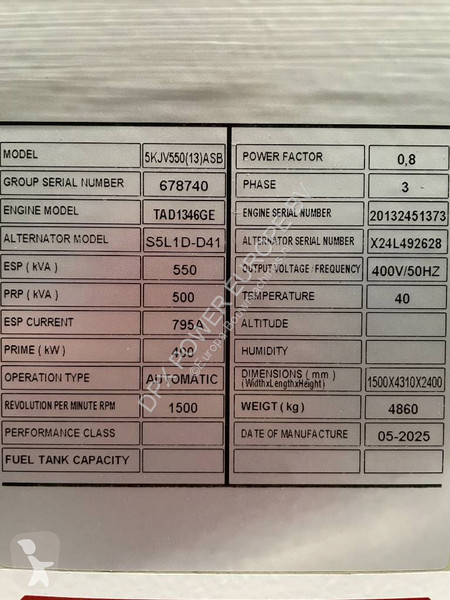 Materiaal voor de bouw Volvo TAD1346GE - 550...