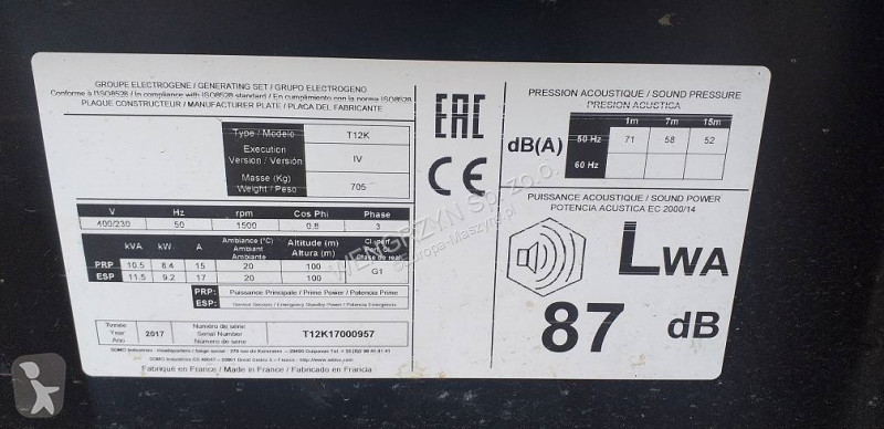 Material de obra  Agregat prądotwórczy SDMO T12K