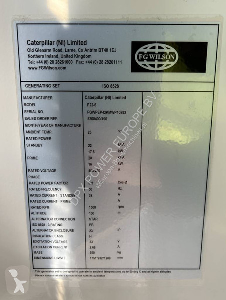 Materiaal voor de bouw FG Wilson P22-6 - L2 -...