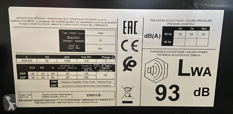Materiaal voor de bouw SDMO K44 - 44 kVA...