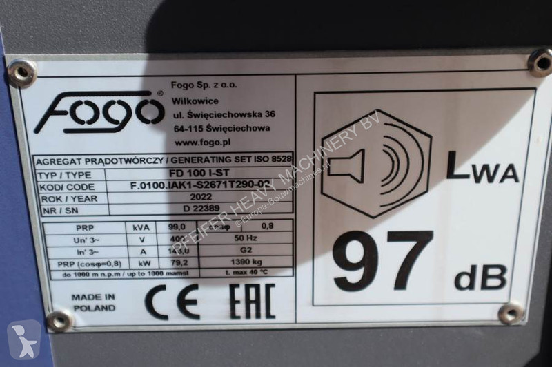 Materiaal voor de bouw Fogo FD100 I-ST Valid...