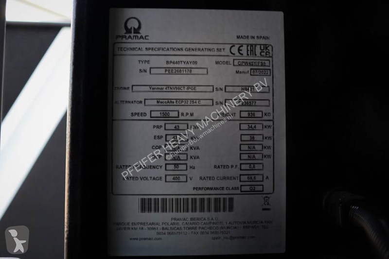 Materiaal voor de bouw Pramac GPW45Y/FS5 Valid...