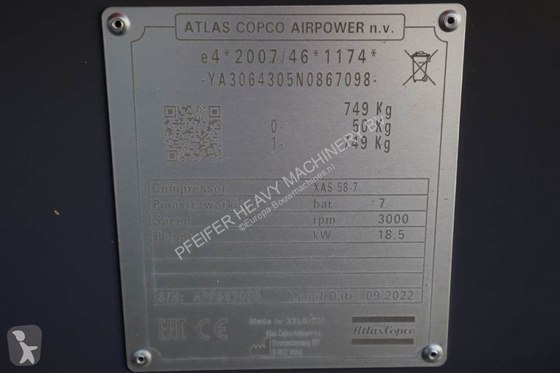Materiaal voor de bouw Atlas Copco XAS 58-7...