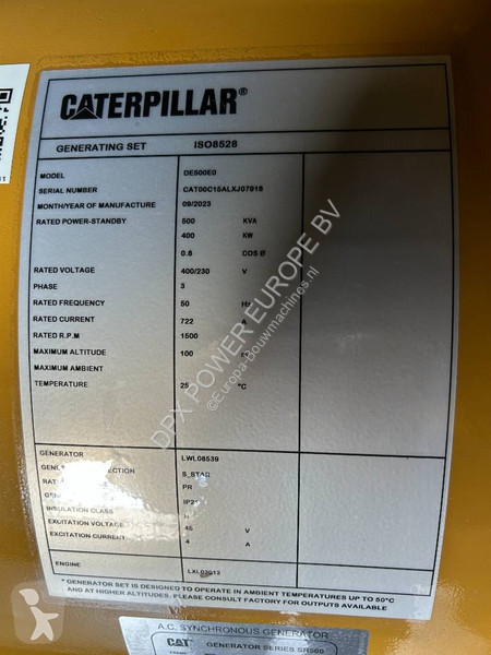 Material de obra Caterpillar DE500E0 - C15 -...