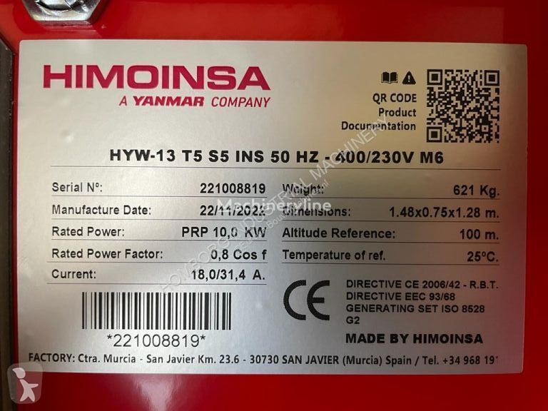 Material de obra Himoinsa HYW 13 Yanmar Mecc...