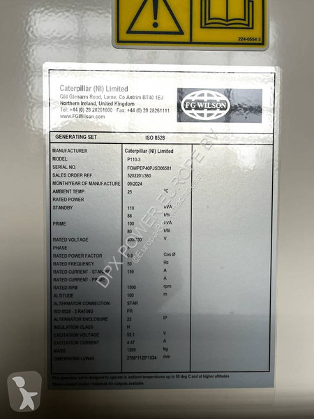 Materiaal voor de bouw FG Wilson P110-3 - 110...