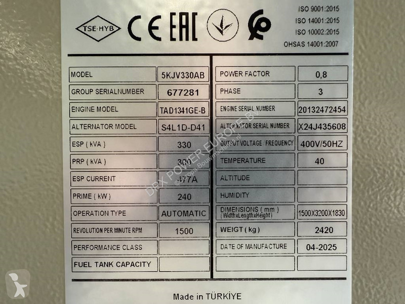 Строительное оборудование Volvo TAD1341GE - 330...