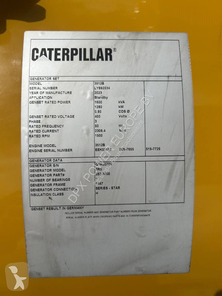 Stavebný stroj Caterpillar 3512B - 1.600 kVA...