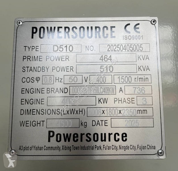 Stavebný stroj Hyundai DP158LC - 510 kVA...