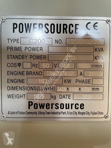 Stavebný stroj Cummins 6CTA8.3-G1 - 200 kVA...