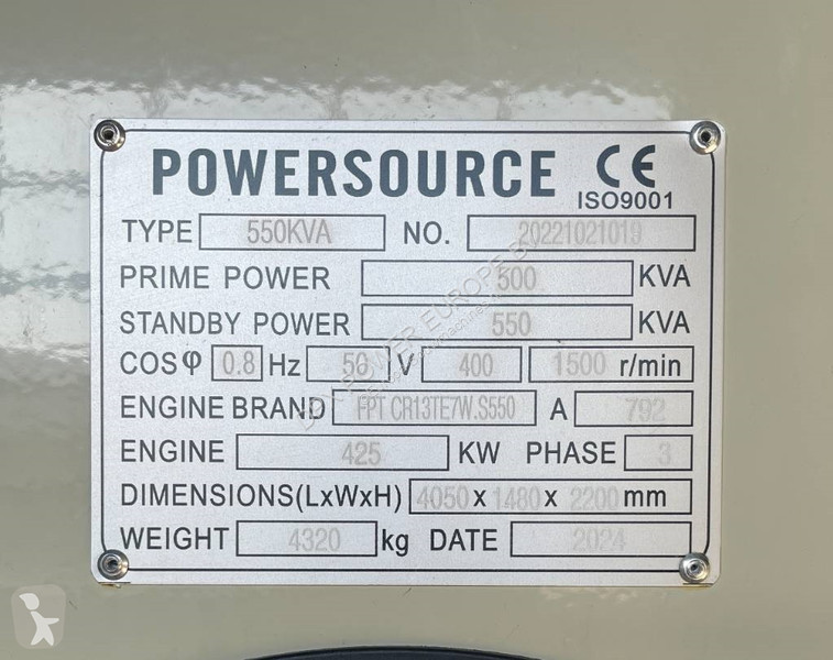 Stavebný stroj Iveco CR13TE6 - 550 kVA...