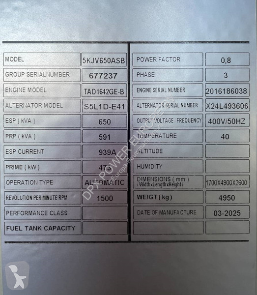 Строительное оборудование Volvo TAD1642GE - 650...