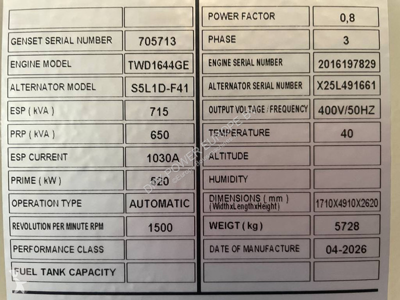 Строительное оборудование Volvo TWD1644GE - 715...