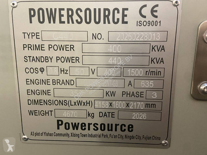 Stavebný stroj Cummins QSNT-G3 - 440 kVA...