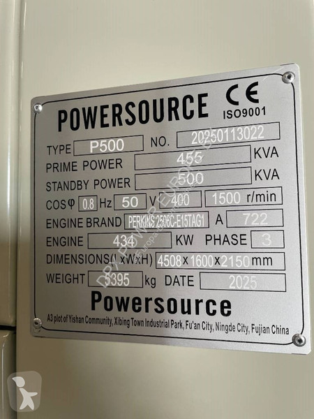 Stavebný stroj Perkins 2506C-E15TAG1 - 500 kVA...