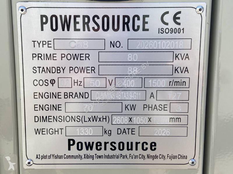 Stavebný stroj Cummins 4BTA3.9-G11 - 88 kVA...