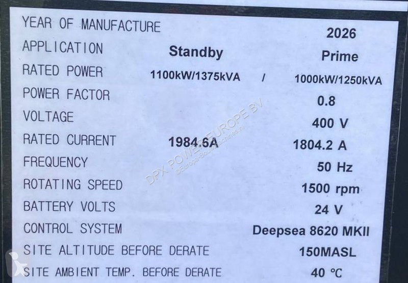 آلة لمواقع البناء Cummins KTA50-G3 - 1.375 kVA...
