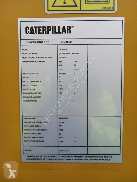 Stavebný stroj Caterpillar DE165E0 - 165 kVA...