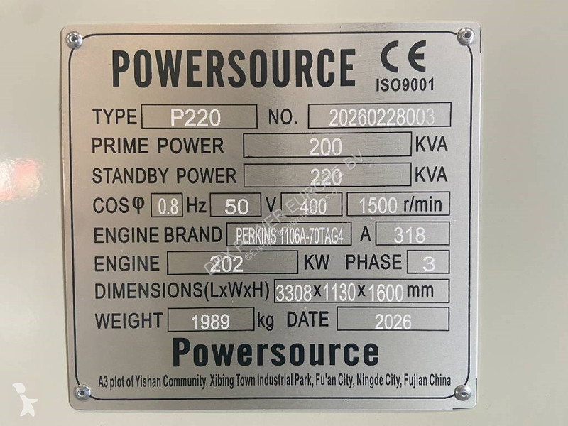Строительное оборудование Perkins 1106A-70TAG4...