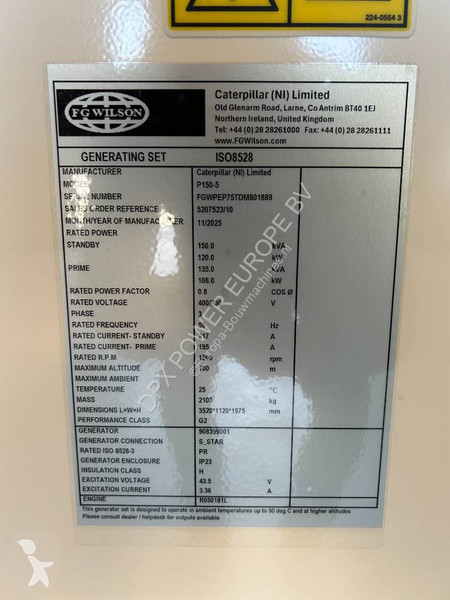 آلة لمواقع البناء FG Wilson P150-5 - 150 kVA...